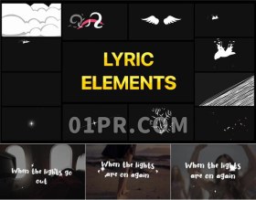 Pr字幕模板 9组卡通飞行歌词标题动画文字小鸟星星元素 Pr素材